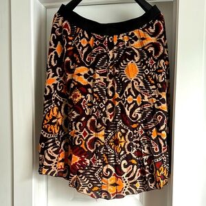 C&A Pleated Skirt Midi length size 2X Orange Dark Red